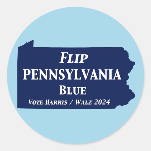 Flip Pennsylvania Blue in 2024 Ronde Sticker (Voorkant)