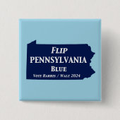Flip Pennsylvania Blue in 2024 Vierkante Button 5,1 Cm (Voorkant)