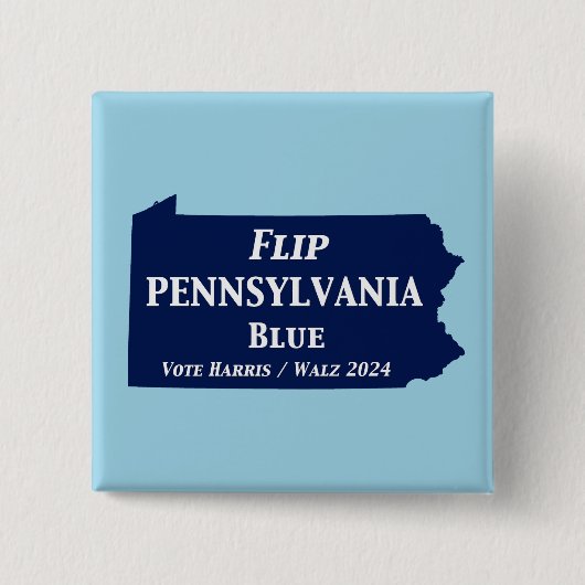 Flip Pennsylvania Blue in 2024 Vierkante Button 5,1 Cm (Voorkant)
