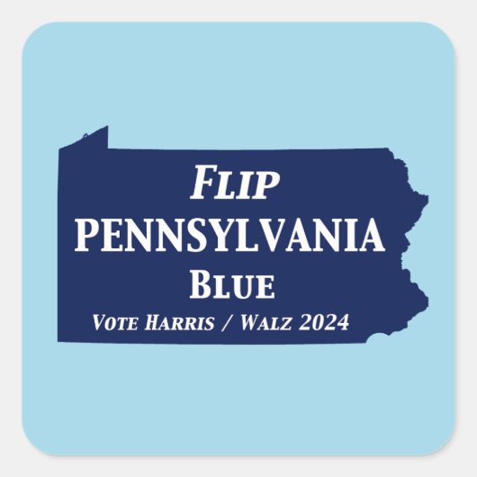 Flip Pennsylvania Blue in 2024 Vierkante Sticker (Voorkant)