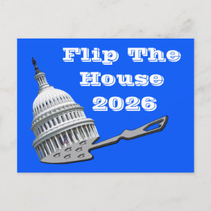 Flip The House Stem Blauw 2026 Briefkaart