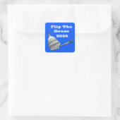 Flip The House Stem Blauw 2026 Vierkante Sticker (Tas)