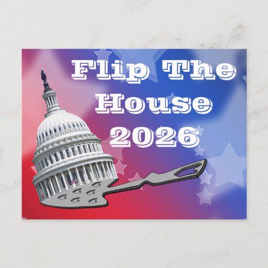 Flip The House Vote Blue 2026 Briefkaart (Voorkant)