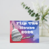 Flip The House Vote Blue 2026 Feestdagenkaart (Staand voorkant)