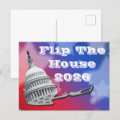 Flip The House Vote Blue 2026 Feestdagenkaart (Voorkant / Achterkant)