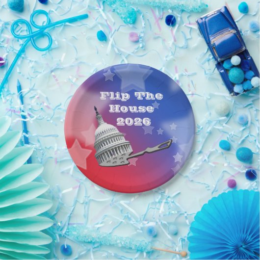 Flip The House Vote Blue 2026 Papieren Bordje (Feest)