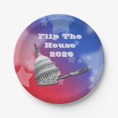 Flip The House Vote Blue 2026 Papieren Bordje (Voorkant)
