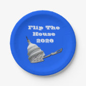 Flip The House Vote Blue 2026 Papieren Bordje (Voorkant)