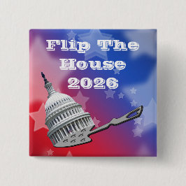 Flip The House Vote Blue 2026 Vierkante Button 5,1 Cm