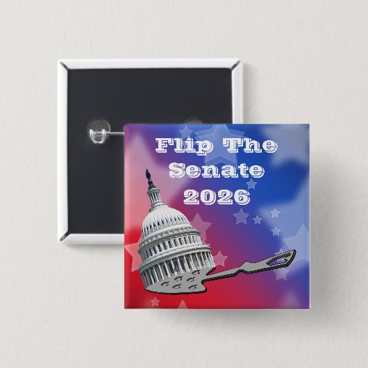 Flip The Senate Vote 2026 Vierkante Button 5,1 Cm (Voorkant /achterkant)