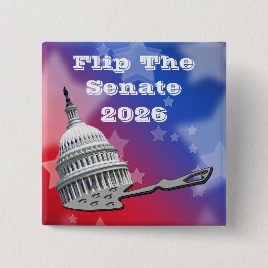 Flip The Senate Vote 2026 Vierkante Button 5,1 Cm (Voorkant)