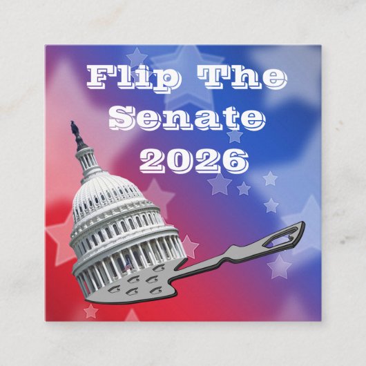 Flip The Senate Vote 2026 Vierkante Visitekaartje (Voorkant)