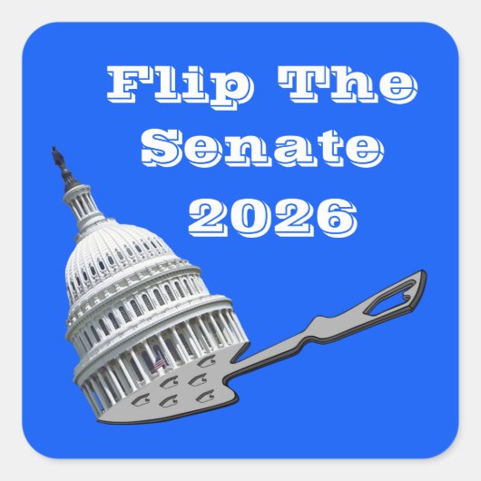 Flip The Senate Vote Blue 2026 Vierkante Sticker (Voorkant)