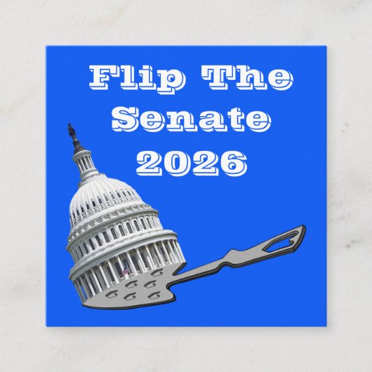 Flip The Senate Vote Blue 2026 Vierkante Visitekaartje (Voorkant)