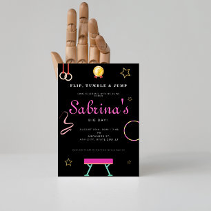 Flip tuimelen & springen Gymnastiek meisje Verjaar Kaart