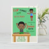 Flip & Tumble Birthday Invitation Kaart (Staand voorkant)