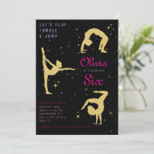 Flip Tumble & Jump Gymnastiek Verjaardagsfeest Kaart (Staand voorkant)