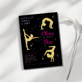 Flip Tumble & Jump Gymnastiek Verjaardagsfeest Kaart