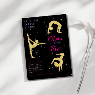 Flip Tumble & Jump Gymnastiek Verjaardagsfeest Kaart