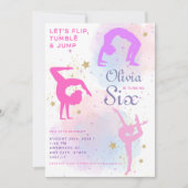 Flip Tumble & Jump Gymnastiek Verjaardagsfeest Kaart (Voorkant)