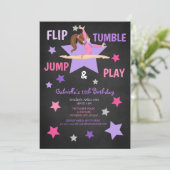 Flip, Tumble, Jump, & Play Turnvereniging Verjaard Kaart (Staand voorkant)