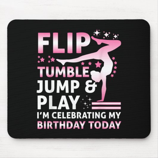 Flip Tumble Spring En Speel Grappige Meisjes Turne Muismat (Voorkant)