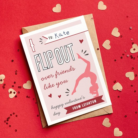 Flip uit Gymnastiek Classroom Valentijnsdag Kaart