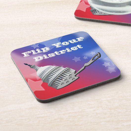 Flip uw districtsstemming 2026 bier onderzetter (Linkerzijde)