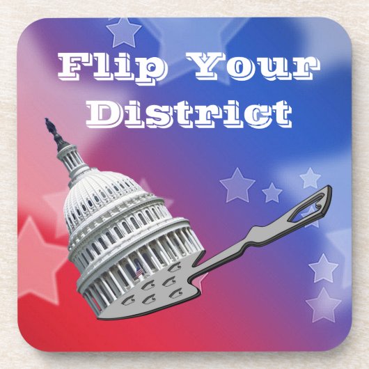 Flip uw districtsstemming 2026 bier onderzetter (Voorkant)