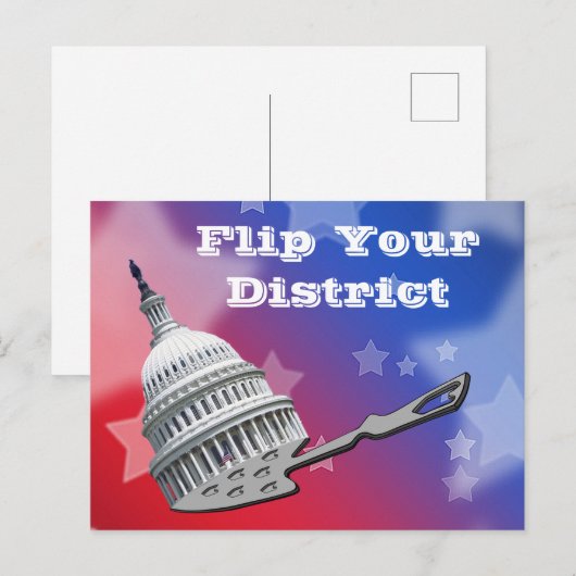 Flip uw districtsstemming 2026 briefkaart (Voorkant / Achterkant)