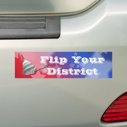 Flip uw districtsstemming 2026 bumpersticker (Op auto)