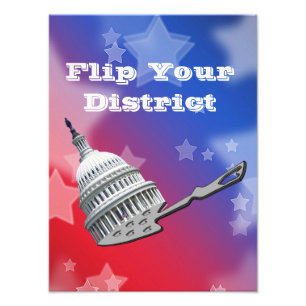 Flip uw districtsstemming 2026 foto afdruk