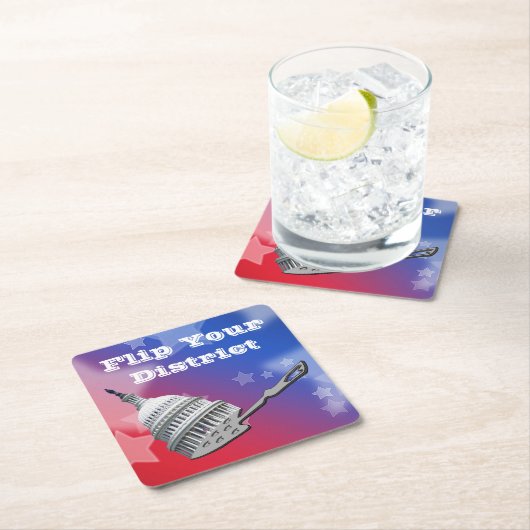 Flip uw districtsstemming 2026 kartonnen onderzetters (Insitu)