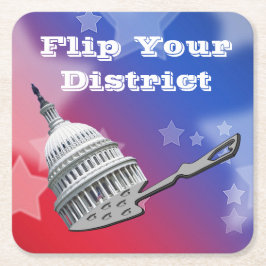 Flip uw districtsstemming 2026 kartonnen onderzetters