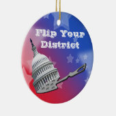 Flip uw districtsstemming 2026 keramisch ornament (Rechts)