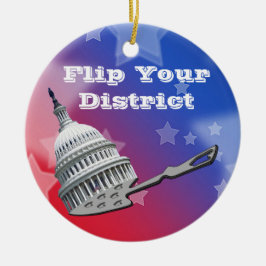 Flip uw districtsstemming 2026 keramisch ornament