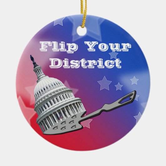 Flip uw districtsstemming 2026 keramisch ornament (Voorkant)