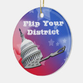 Flip uw districtsstemming 2026 keramisch ornament (Links)