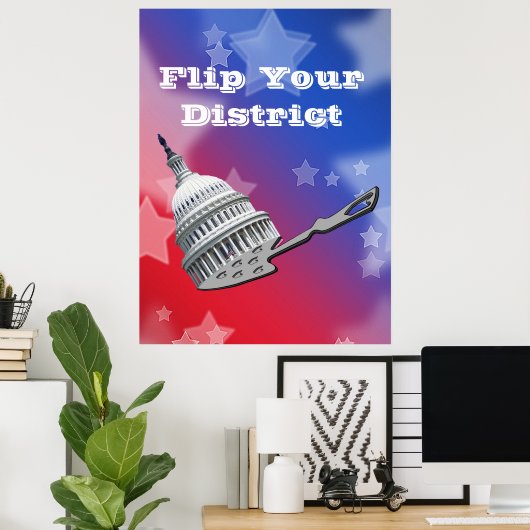 Flip uw districtsstemming 2026 poster (Thuiskantoor)