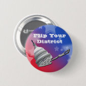 Flip uw districtsstemming 2026 ronde button 5,7 cm (Voorkant /achterkant)