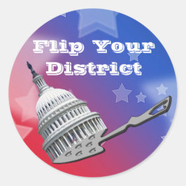Flip uw districtsstemming 2026 ronde sticker