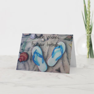 "FLIP YOUR FLOPS" BEACHY VERJAARDAG GROET KAART