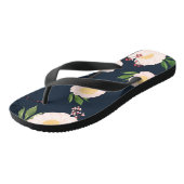 Flipflop Sandalen Baby Roze Kosmos op Navy Teenslippers (Schuin)