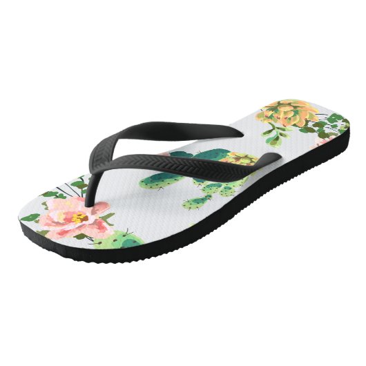 Flipflop Sandalen Bohemian Cactus Succulents Desse Teenslippers (Schuin)
