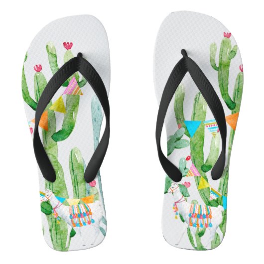 Flipflop Sandalen Boho Llama Bohemian Cacti Woesti Teenslippers (Voetbed)