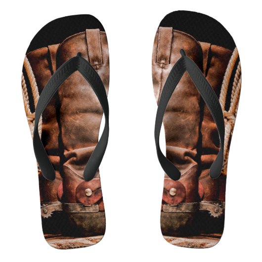 Flipflop Sandalen Cowboy laarzen schuur hout rusti Teenslippers (Voetbed)