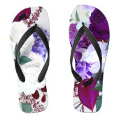 Flipflop Sandalen Lavendel Hibiscus op Wit Teenslippers (Voetbed)