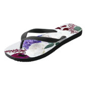 Flipflop Sandalen Lavendel Hibiscus op Wit Teenslippers (Schuin)