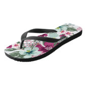 Flipflop Sandalen Tropische bloemen op wit Teenslippers (Schuin)