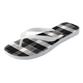 Flipflop Sandalen XMAS Buffalo Plaid Zwart Wit Teenslippers (Schuin)